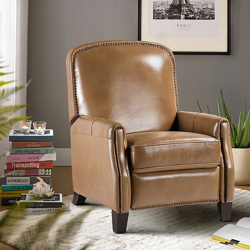 Claudia Genuine Leather Cigar Glider Recliner