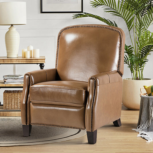 Claudia Genuine Leather Cigar Glider Recliner