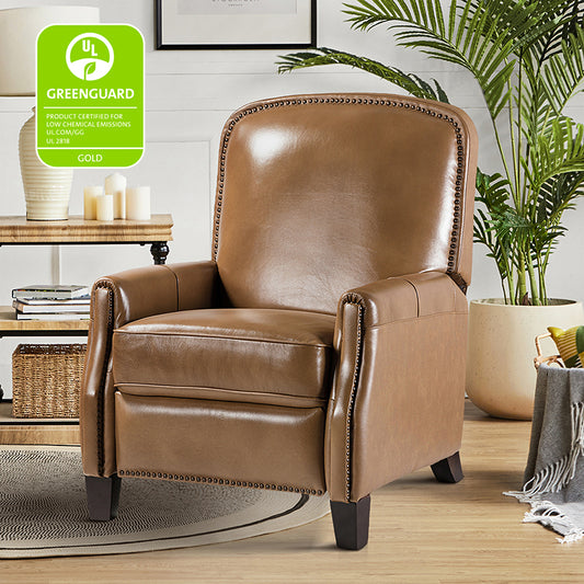 Claudia Genuine Leather Cigar Glider Recliner