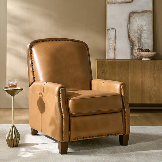 Claudia Genuine Leather Cigar Glider Recliner