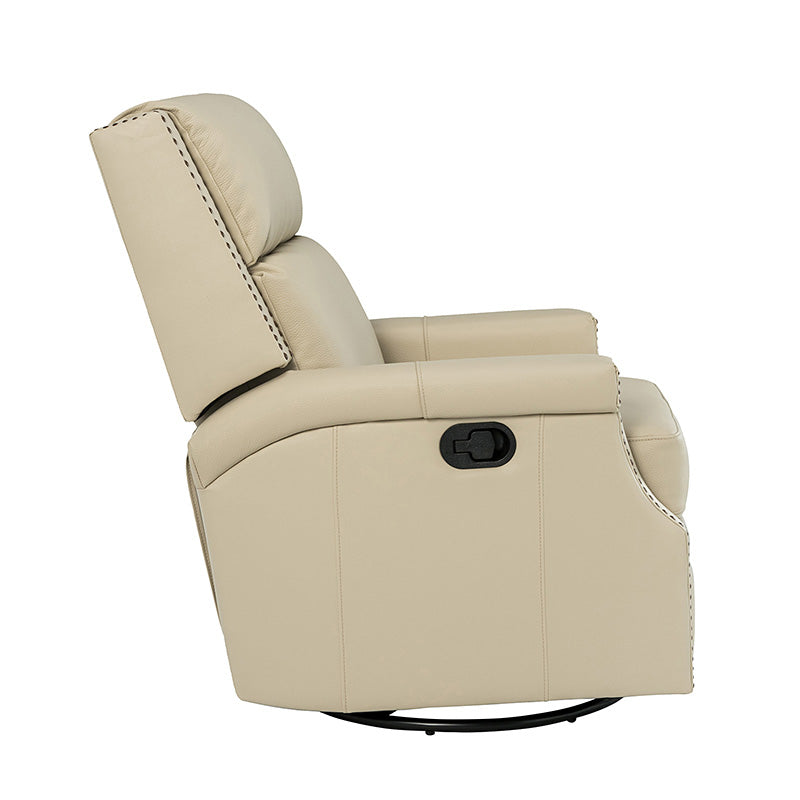 Canace Modern Genuine Leather Manual Glider Rocker Recliner