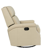 Canace Modern Genuine Leather Manual Glider Rocker Recliner