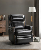 Canace Modern Genuine Leather Manual Glider Rocker Recliner