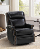 Canace Modern Genuine Leather Manual Glider Rocker Recliner