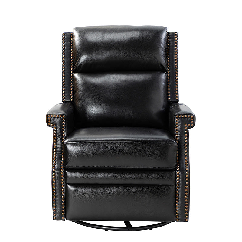 Canace Modern Genuine Leather Manual Glider Rocker Recliner