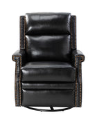 Canace Modern Genuine Leather Manual Glider Rocker Recliner