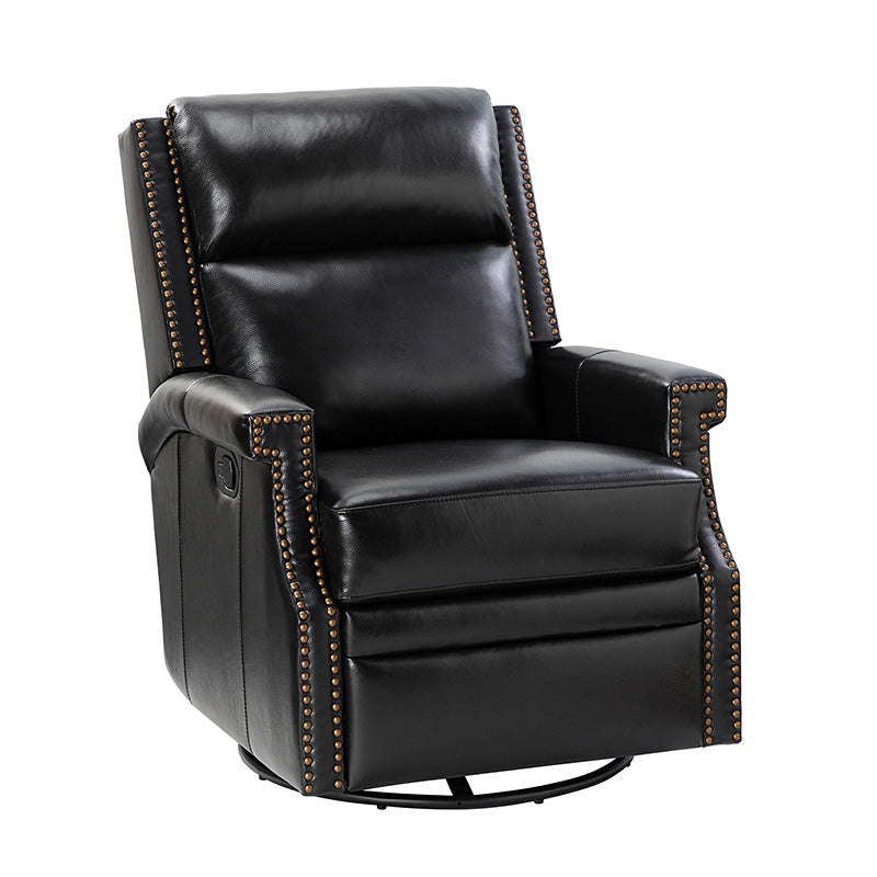 Canace Modern Genuine Leather Manual Glider Rocker Recliner