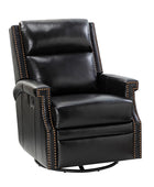 Canace Modern Genuine Leather Manual Glider Rocker Recliner