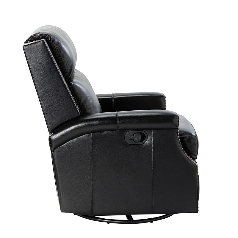 Canace Modern Genuine Leather Manual Glider Rocker Recliner