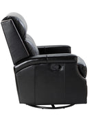 Canace Modern Genuine Leather Manual Glider Rocker Recliner