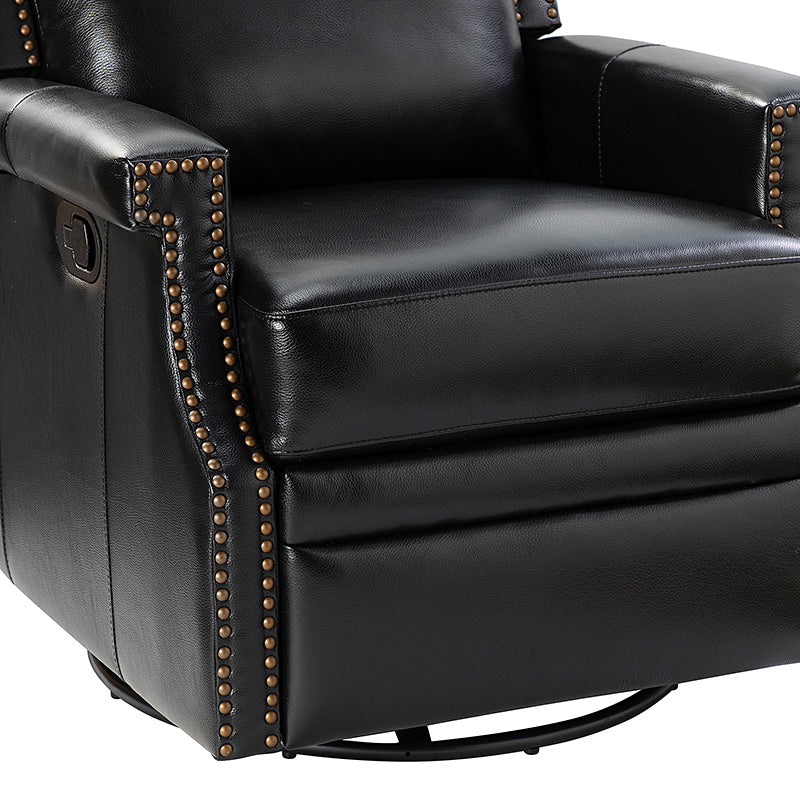 Canace Modern Genuine Leather Manual Glider Rocker Recliner