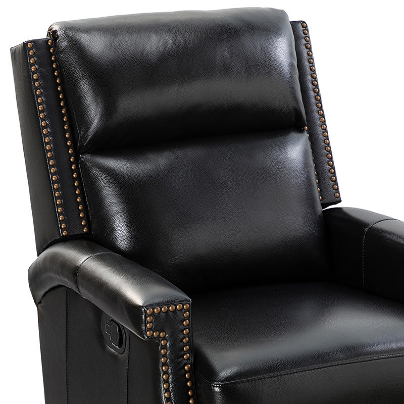 Canace Modern Genuine Leather Manual Glider Rocker Recliner