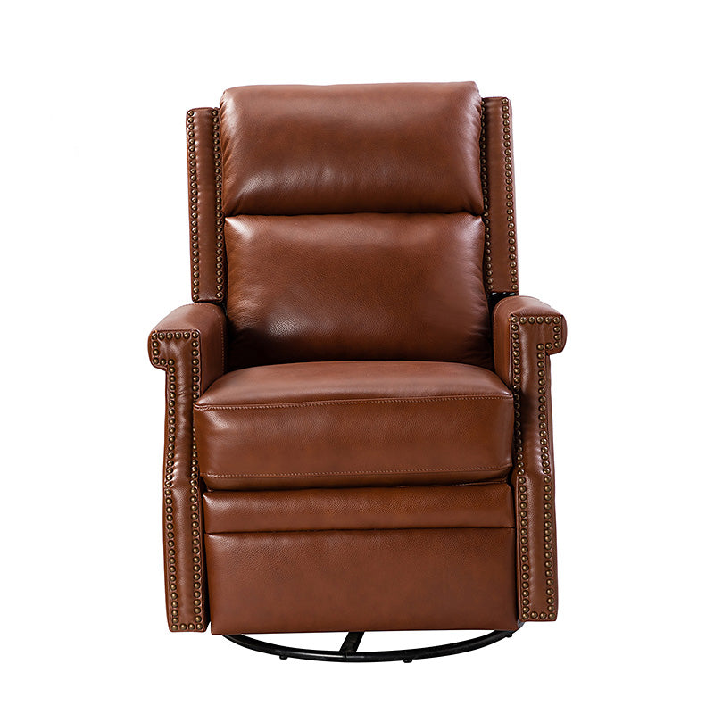 Canace Modern Genuine Leather Manual Glider Rocker Recliner