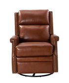 Canace Modern Genuine Leather Manual Glider Rocker Recliner