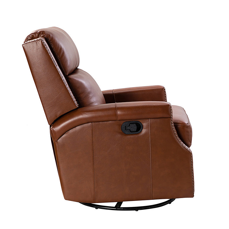 Canace Modern Genuine Leather Manual Glider Rocker Recliner