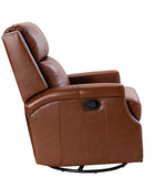 Canace Modern Genuine Leather Manual Glider Rocker Recliner