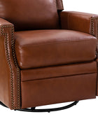 Canace Modern Genuine Leather Manual Glider Rocker Recliner