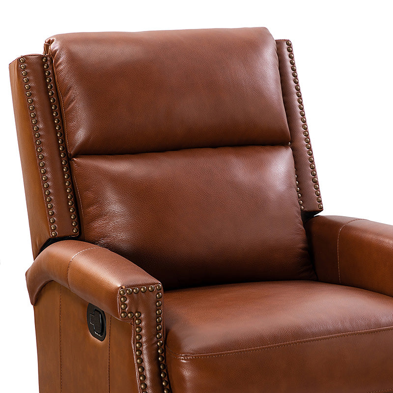 Canace Modern Genuine Leather Manual Glider Rocker Recliner