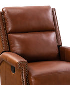 Canace Modern Genuine Leather Manual Glider Rocker Recliner