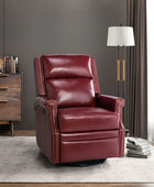 Canace Modern Genuine Leather Manual Glider Rocker Recliner