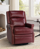 Canace Modern Genuine Leather Manual Glider Rocker Recliner