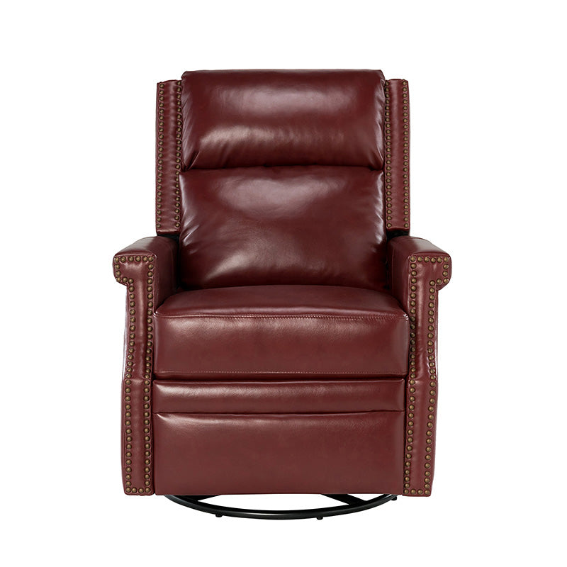 Canace Modern Genuine Leather Manual Glider Rocker Recliner