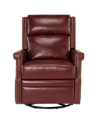 Canace Modern Genuine Leather Manual Glider Rocker Recliner