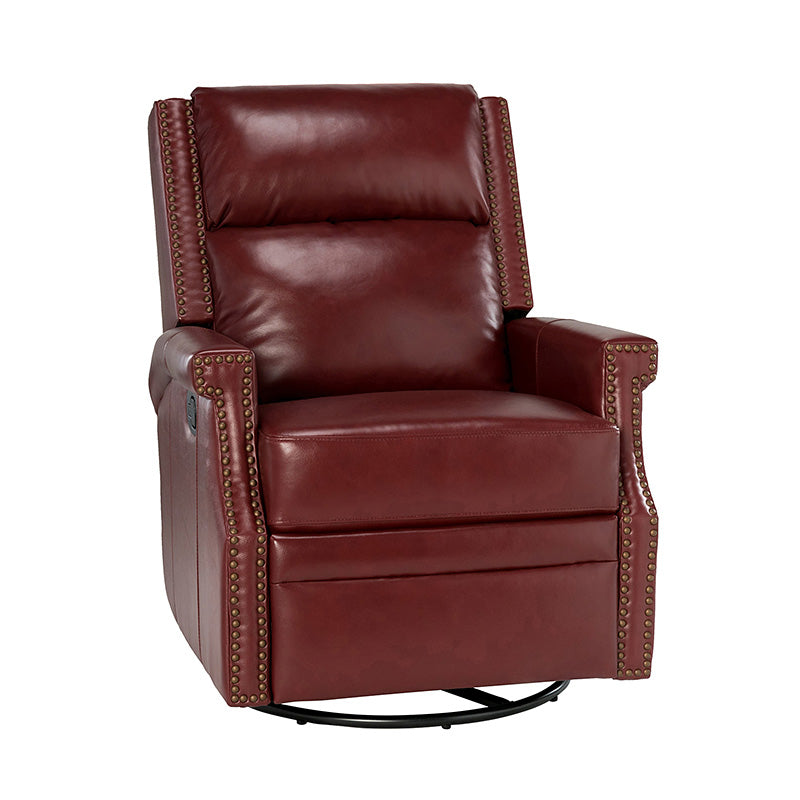 Canace Modern Genuine Leather Manual Glider Rocker Recliner