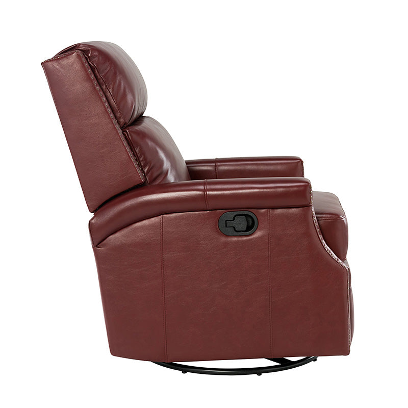 Canace Modern Genuine Leather Manual Glider Rocker Recliner