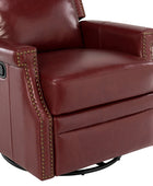 Canace Modern Genuine Leather Manual Glider Rocker Recliner