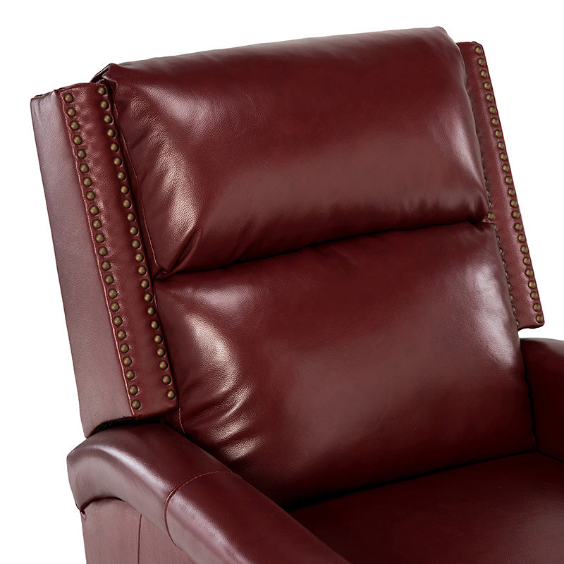 Canace Modern Genuine Leather Manual Glider Rocker Recliner