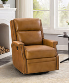 Canace Modern Genuine Leather Manual Glider Rocker Recliner