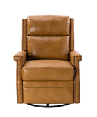 Canace Modern Genuine Leather Manual Glider Rocker Recliner