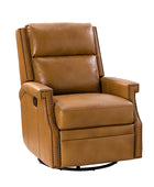 Canace Modern Genuine Leather Manual Glider Rocker Recliner