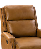 Canace Modern Genuine Leather Manual Glider Rocker Recliner