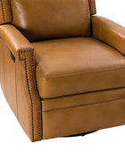 Canace Modern Genuine Leather Manual Glider Rocker Recliner