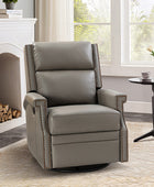 Canace Modern Genuine Leather Manual Glider Rocker Recliner