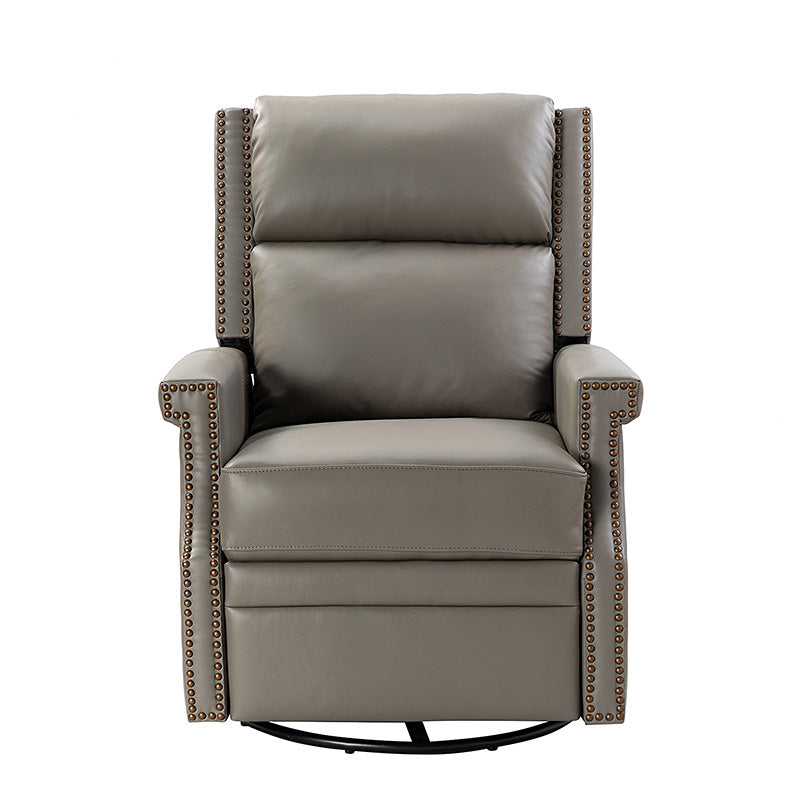 Canace Modern Genuine Leather Manual Glider Rocker Recliner