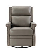 Canace Modern Genuine Leather Manual Glider Rocker Recliner