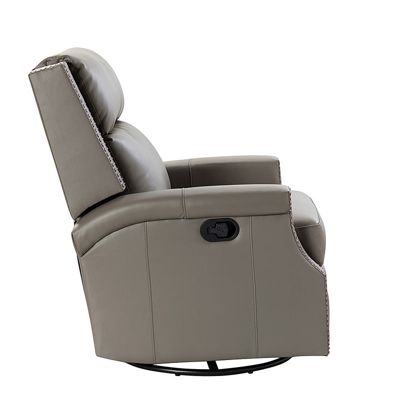 Canace Modern Genuine Leather Manual Glider Rocker Recliner