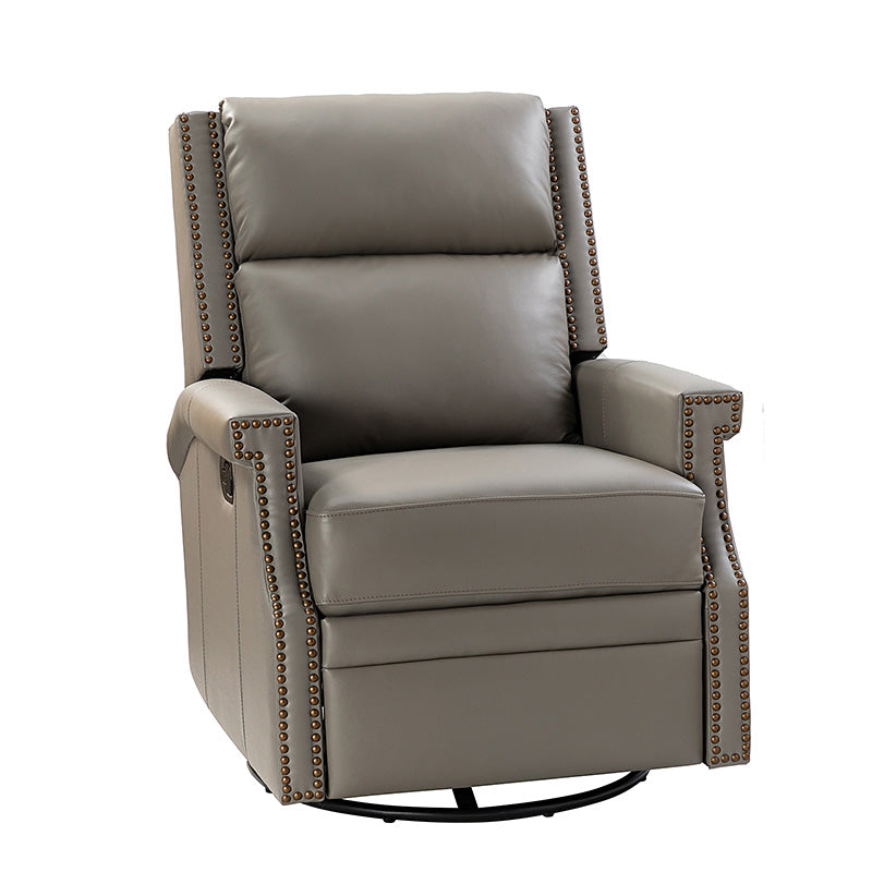 Canace Modern Genuine Leather Manual Glider Rocker Recliner