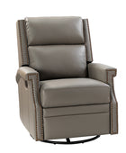 Canace Modern Genuine Leather Manual Glider Rocker Recliner