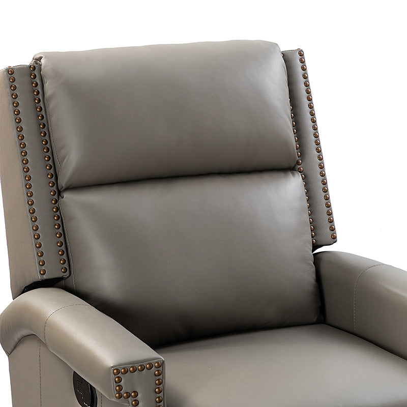 Canace Modern Genuine Leather Manual Glider Rocker Recliner