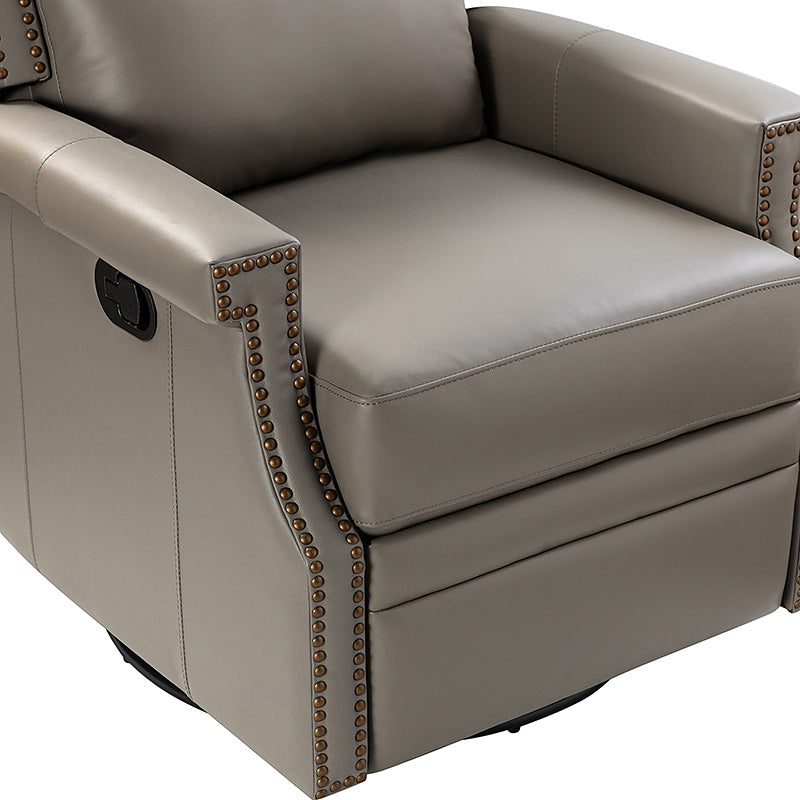 Canace Modern Genuine Leather Manual Glider Rocker Recliner