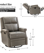 Canace Modern Genuine Leather Manual Glider Rocker Recliner