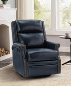 Canace Modern Genuine Leather Manual Glider Rocker Recliner