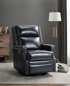 Canace Modern Genuine Leather Manual Glider Rocker Recliner