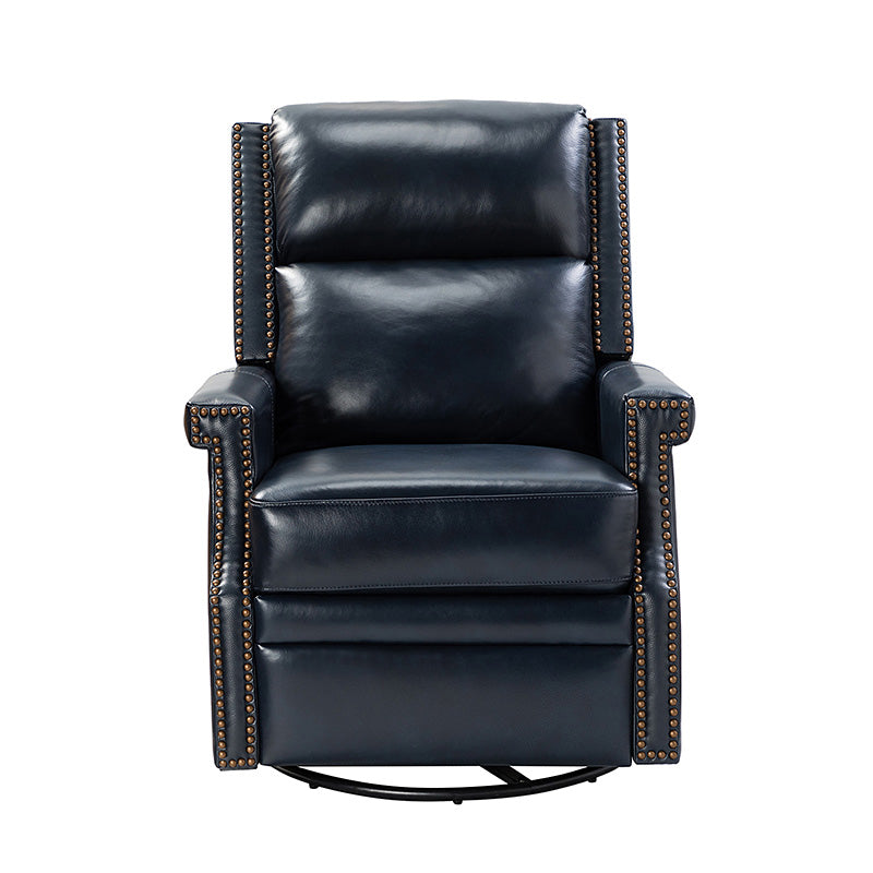 Canace Modern Genuine Leather Manual Glider Rocker Recliner