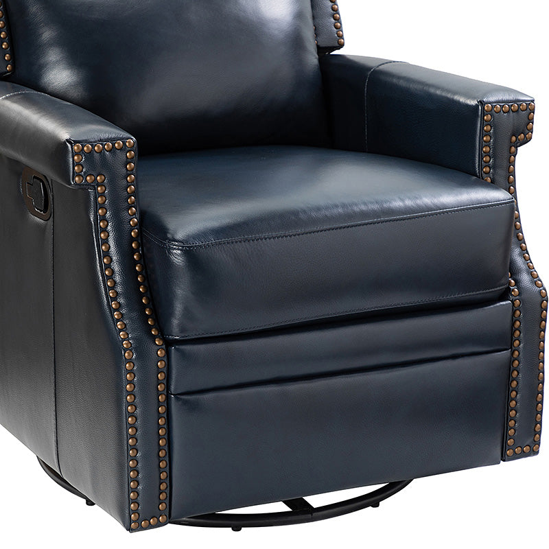 Canace Modern Genuine Leather Manual Glider Rocker Recliner