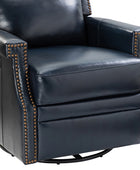 Canace Modern Genuine Leather Manual Glider Rocker Recliner